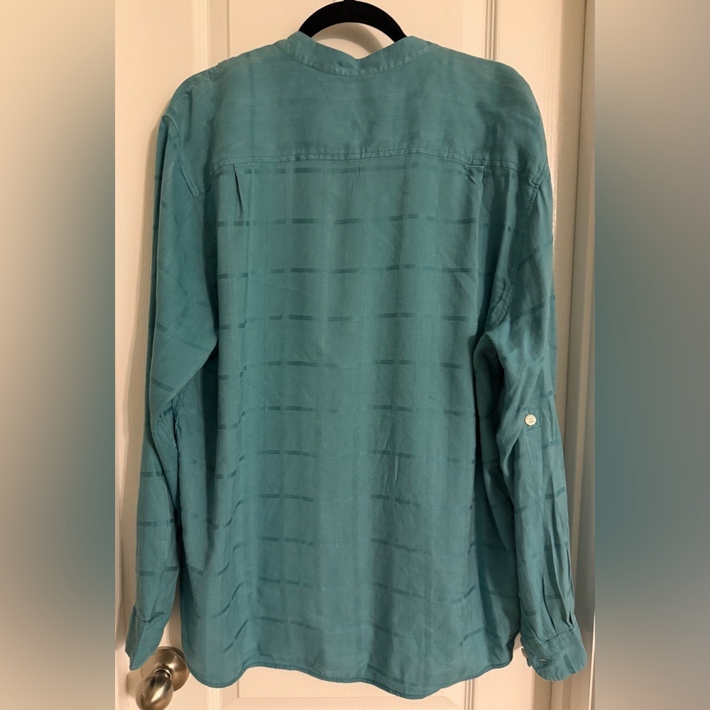 Roundtree & Yorke Caribbean Teal Shirt Size-L - Picture 6 of 7